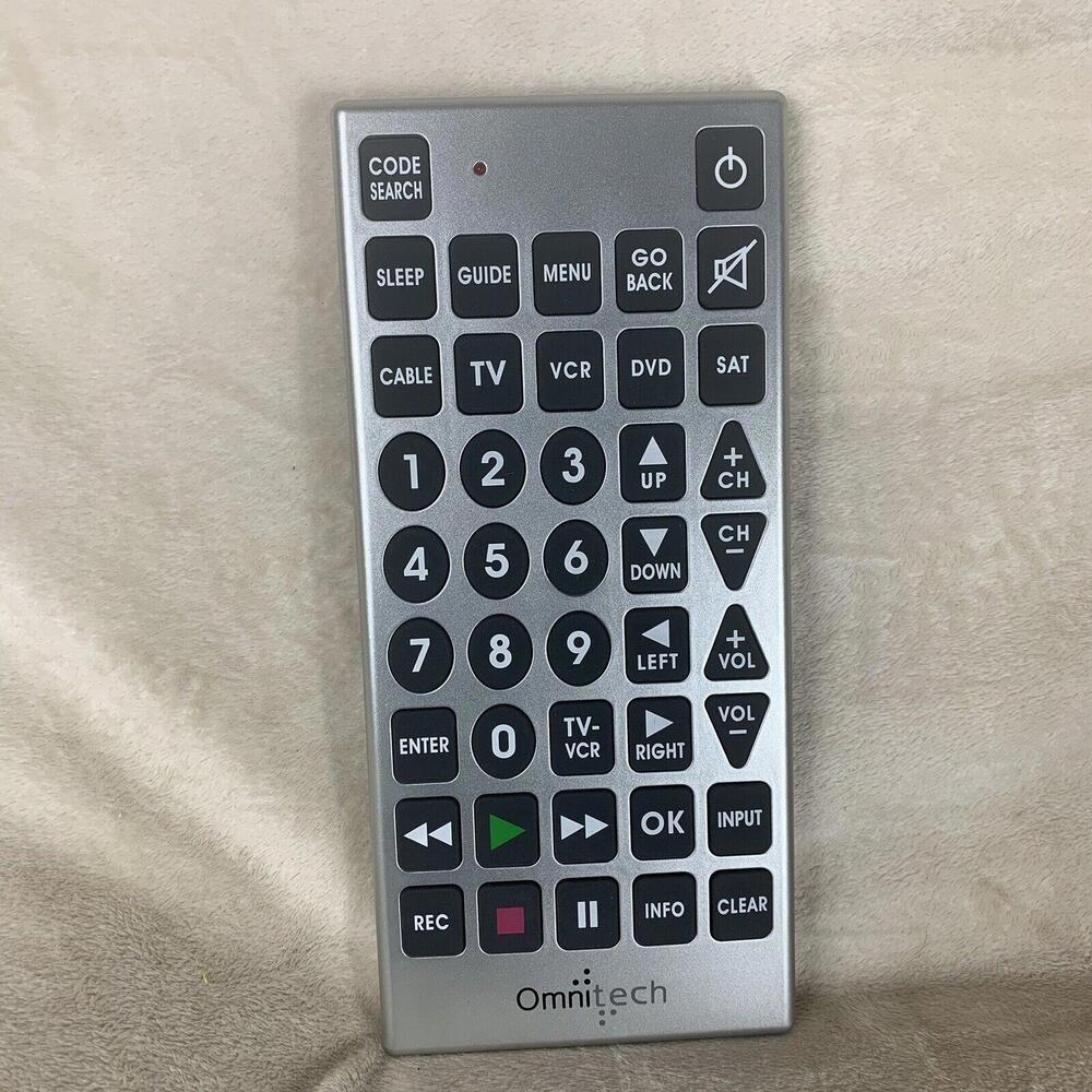 Omnitech Jumbo Universal Remote Control Large Easy to Read Buttons Tested Works